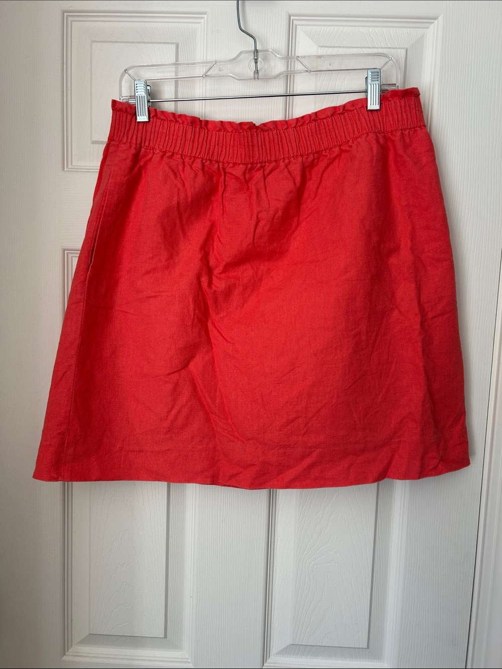J. Crew Bright Red A-Line Elastic-Waist Skirt